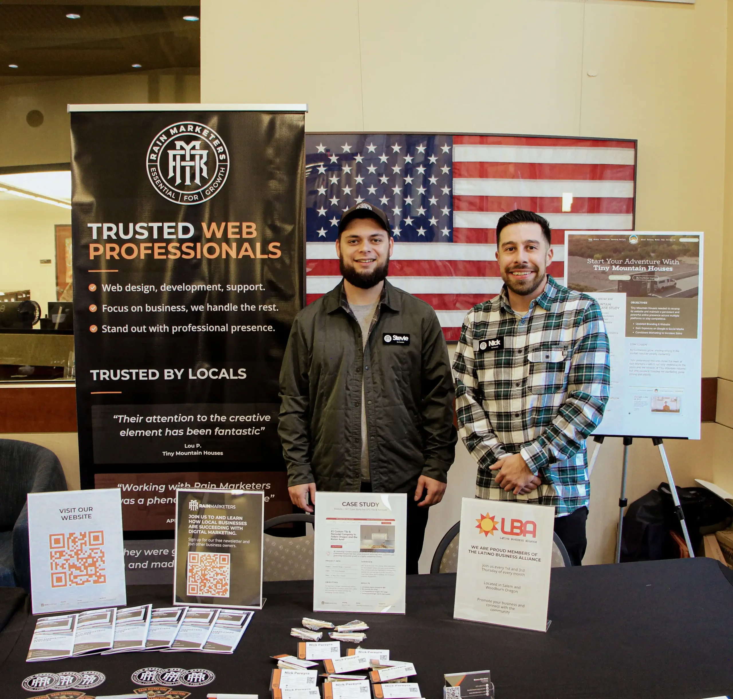 owners of a local business marketing agency called Rain Marketers